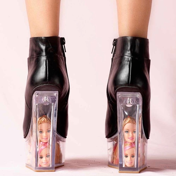 Jeffrey Campbell Icy Barbie Boots 8 Doll Head NEW - Picture 2 of 16